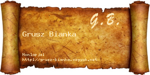 Grusz Bianka névjegykártya